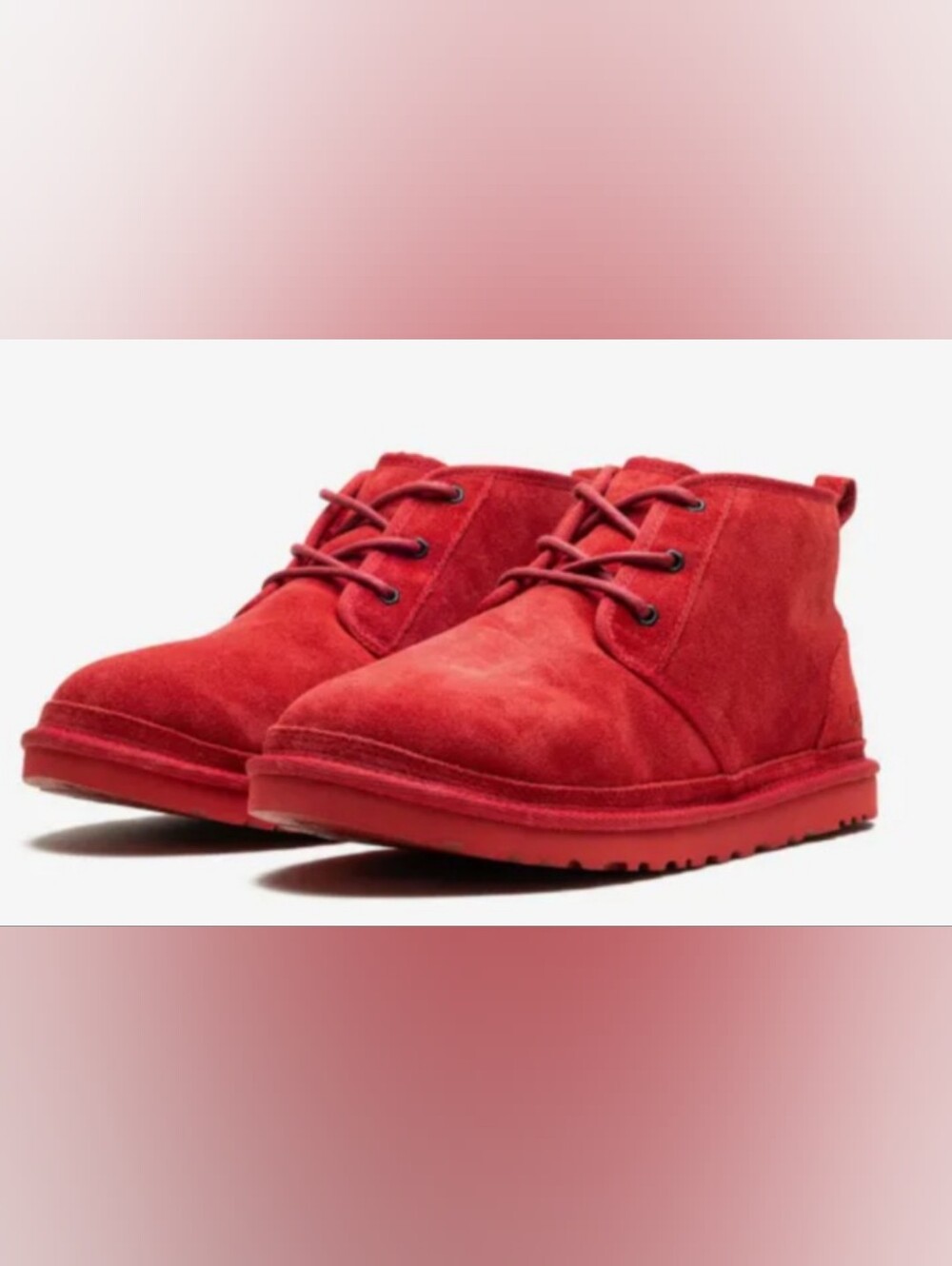 UGG Neumel Women's Red Suede Lace-Up Boots Men's Size 13 New
